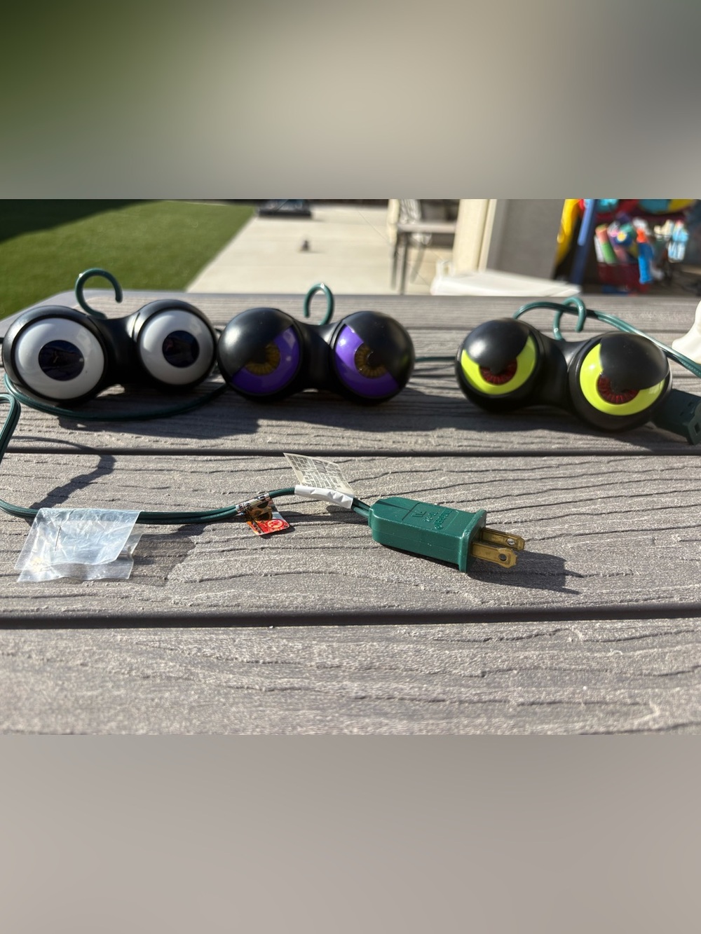 Black Novelty Eyeball String Lights - Purple, Yellow, White Eyes
